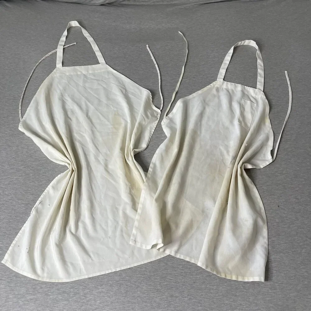 Restaurant White Kitchen and Cleaning Aprons 2 PCS. Set